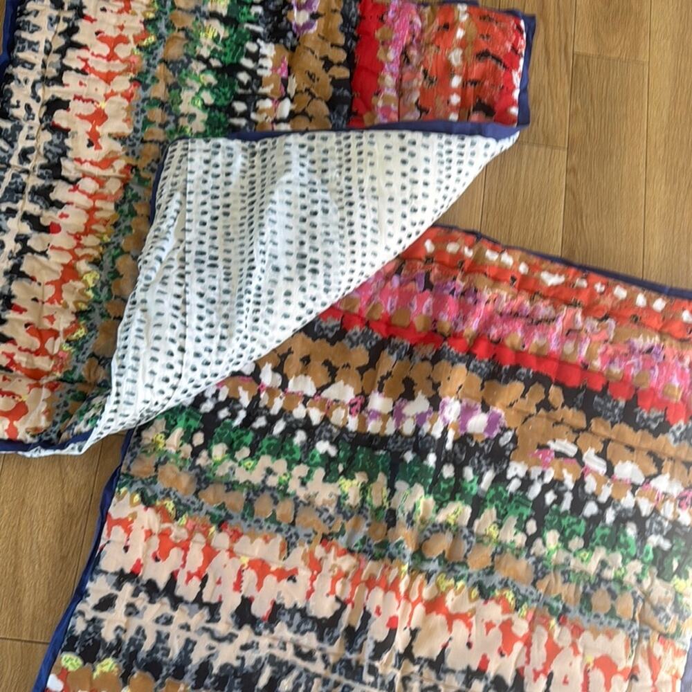 Anthropology, Euro shams,  set of 2 Colorful Abstract Patterned Quilt
